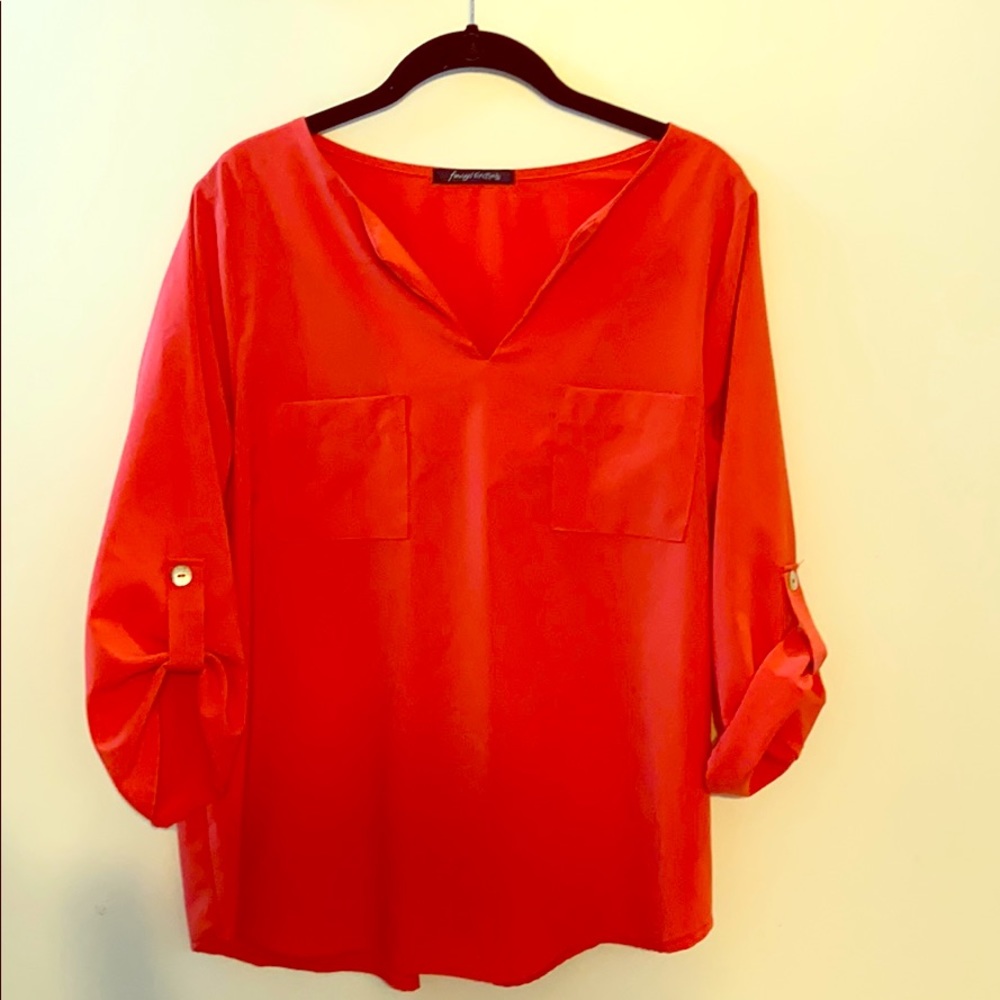 Orange polyester top